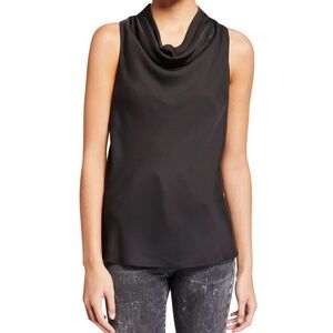 NWT Ann Taylor Black sleeveless cowl neckline longer top.